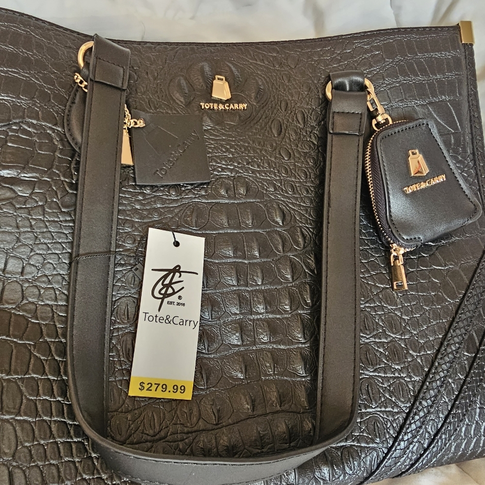 Tote&Carry Crocodile Tote Black